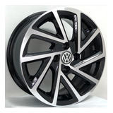 Rodas R-seven Voyage Gol Aro 15 4x100 (jogo) + Bicos Cor Preto Com Diamantado