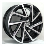 Rodas R-seven Voyage Gol Aro 17 4x100 (jogo) + Bicos Cor Preto Com Diamantado