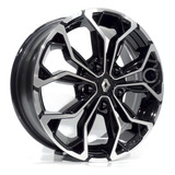 Rodas Renault Duster Oroch Aro 16 5x114 / Jogo + Bicos Cor Preto Diamantado