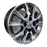 Rodas Volkswagen Gol Up Voyage Aro 14 4x100 (jogo) + Bicos Cor Grafite Cromo Diamantado