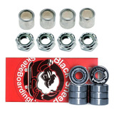 Rolamento Importado Bs Red + Espaçadores + Porcas Para Truck