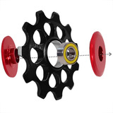 Roldana De Aluminio Cambio 12 T Rolamento Preto Bike 12v Comprimento Da Gaiola Médio