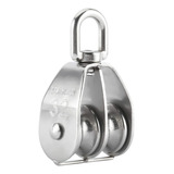 Roldana Giratória Em Aço Inox 32mm Modelo Duplo Moitão Duplo Giratório Polia Roldana Para Cabos Cordas Lanchas Barcos Iates Veleiros Velas Navegações Seavix