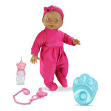Rom Brinquedos New Mini Bebe Mania Xixi - Negra, Pink