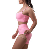 Roupa Academia Verão Toda Forrada Zero Transparencia Fitness