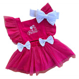Roupa Bebê Boneca Barbie Mesversario Jardineira, Romper