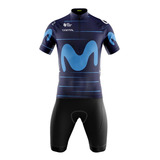 Roupa Ciclismo Masculino Conjunto Bermuda E Camisa Movistar