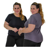 Roupa De Academia Feminino Blusa Dry Plus Size Kit 2 Treino
