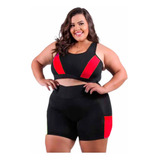 Roupa De Academia Plus Size Kit Short + Cropped Fitness
