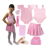Roupa De Ballet Completa, C/ Bolsa Criança Do 02 Ao 12 Ano