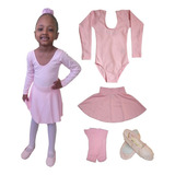 Roupa De Ballet Infantil Manga Longa C/ Saia De Balé, K4