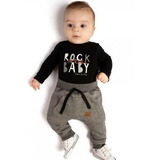 Roupa De Bebê Menino Conjunto Body E Calça / Rock Baby