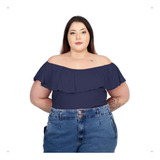 Roupa Feminina Bata Cigana Com Babado Plus Size +56