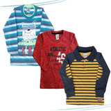 Roupa Infantil Kit 3 Camiseta Menino Frio Tam 1/2/3 Atacado