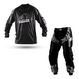 Roupa Motocross Trilha Infantil Insane Black Calça Camisa