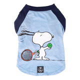 Roupa Para Cachorro Camiseta Snoopy Beach Tennis Azul P