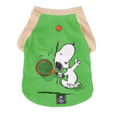 Roupa Para Cachorro Camiseta Snoopy Beach Tennis Verde M
