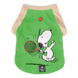 Roupa Para Cachorro Camiseta Snoopy Beach Tennis Verde P