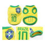 Roupa Pets Camisa Brasil Tamanho M - Meimei