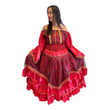 Roupa Pombagira Cigana Luxo Umbanda Candomblé 10 Metros