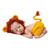 Roupa Recém Nascido Fotobook Crochê Newborn Bebê Rei Leão 