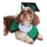 Roupa Roupinha E Chapéu De Formatura Verde Para Cães E Gatos