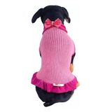  Roupa Vestido Tricot M Fêmea Cães Pequeno/ Médio Porte