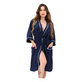 Roupão De Malha / Robe Feminino / Americano / Friso