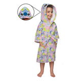 Roupão Infantil Com Capuz Stitch Aveludado Verso Atoalhado