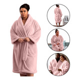 Roupão Inverno Aveludado Microfibra Faixa Manga Plus Size