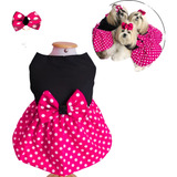 Roupinha Vestidinho Vestido Para Cachorro Pet Rosa C/ Laço