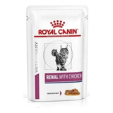Royal Canin Veterinary Diet Feline Renal With Chicken Alimento Para Gato Adulto Todos Os Tamanhos Sabor Frango Em Saco De 85gr