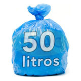 Saco De Lixo 50l Azul Bobina Reciclável Fino 50 Unidades