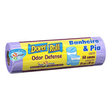 Saco De Lixo Banheiro E Pia Odor Defense Cor Lilás Dover Roll Com 50 Unidades
