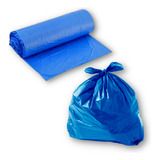 Saco De Lixo Reforçado Em Rolo Picotado Azul Reciclável Eco