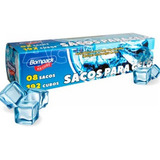 Saco Para Gelo Descartável 01 Cx (c/ 08 Saquinhos) 192 Cubos Cor Azul