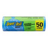 Saco Para Lixo Azul 50l Dover Roll Resist 20 Unidades