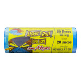 Saco Para Lixo Com Alça 50l Dover Roll Super Forte 20 Unidades
