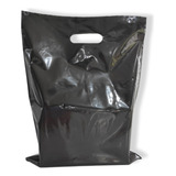 Sacola Alça Vazada Preta Boca Palhaço Brilhosa 35x45 100un M
