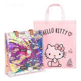 Sacola Translúcida Iridescente Futa-cor Sanrio Hello Kitty