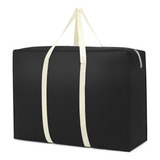 Sacolão Gigante Tokshop 180 Litros Bolsa P/ Viagens Compras Mudança Acambamento Dos Ferragens Níquel Cor Preto Correia De Ombro Bege Desenho Do Tecido Liso Com Costuras Reforçadas
