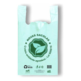 Sacolas Plásticas Ecológicas Biodegradável Verde 30cm X 45cm