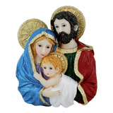 Sagrada Família Com Imã Com Auréola Resina 8cm