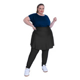 Saia Calça Plus Size Moda Evangélica Fitness Com Bolso 