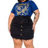 Saia Jeans Plus Size Feminino 