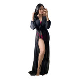 Saída De Praia Longa Kimono Estilo Vestido Feminino Premium