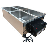 Salsicheira Elétrica Profissional 4 Cubas De 2,5kg Em Inox