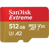 Sandisk Extreme 512 Gb Uhs-i U3 190 Mb/s 4k Gopro, Microsd V30