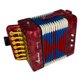 Sanfona Infantil Acordeon Vermelho 7 Teclas 