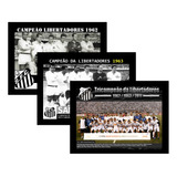 Santos Tri-campeão Da Libertadores Kit 3 Placa Decorativa